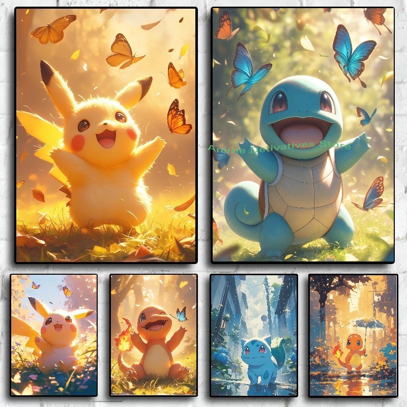 Pokemon Binder Card - Figurines d'anime Hd Charizard Bulbasaur Squirtle